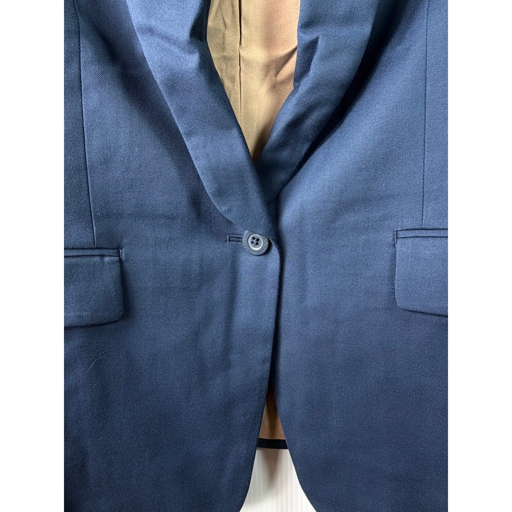 Wildfang Empower Colorblock Tux Blazer Womens Large Navy Neon Green Mesh New - Picture 8 of 13